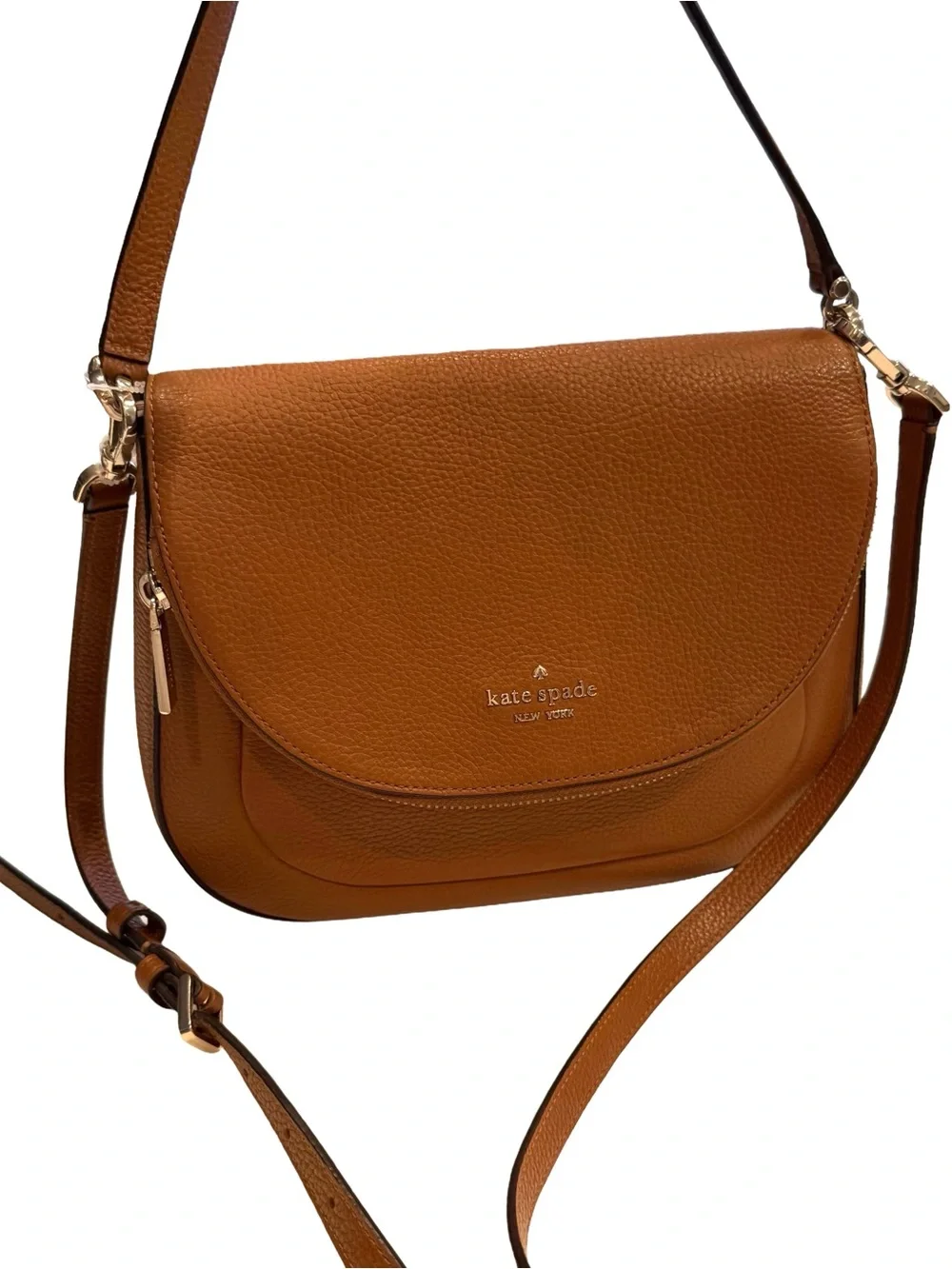 Kate Spade Leila Medium Flap Shoulder / Crossbody Bag Warm Gingerbread NWOT